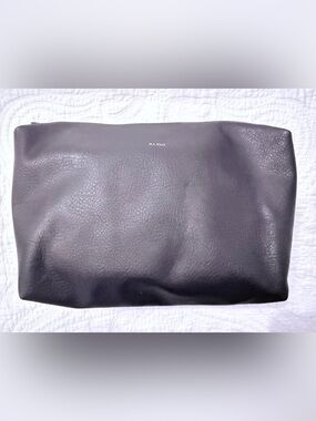 Aldo Black Faux Leather Zip Cosmetic Bag